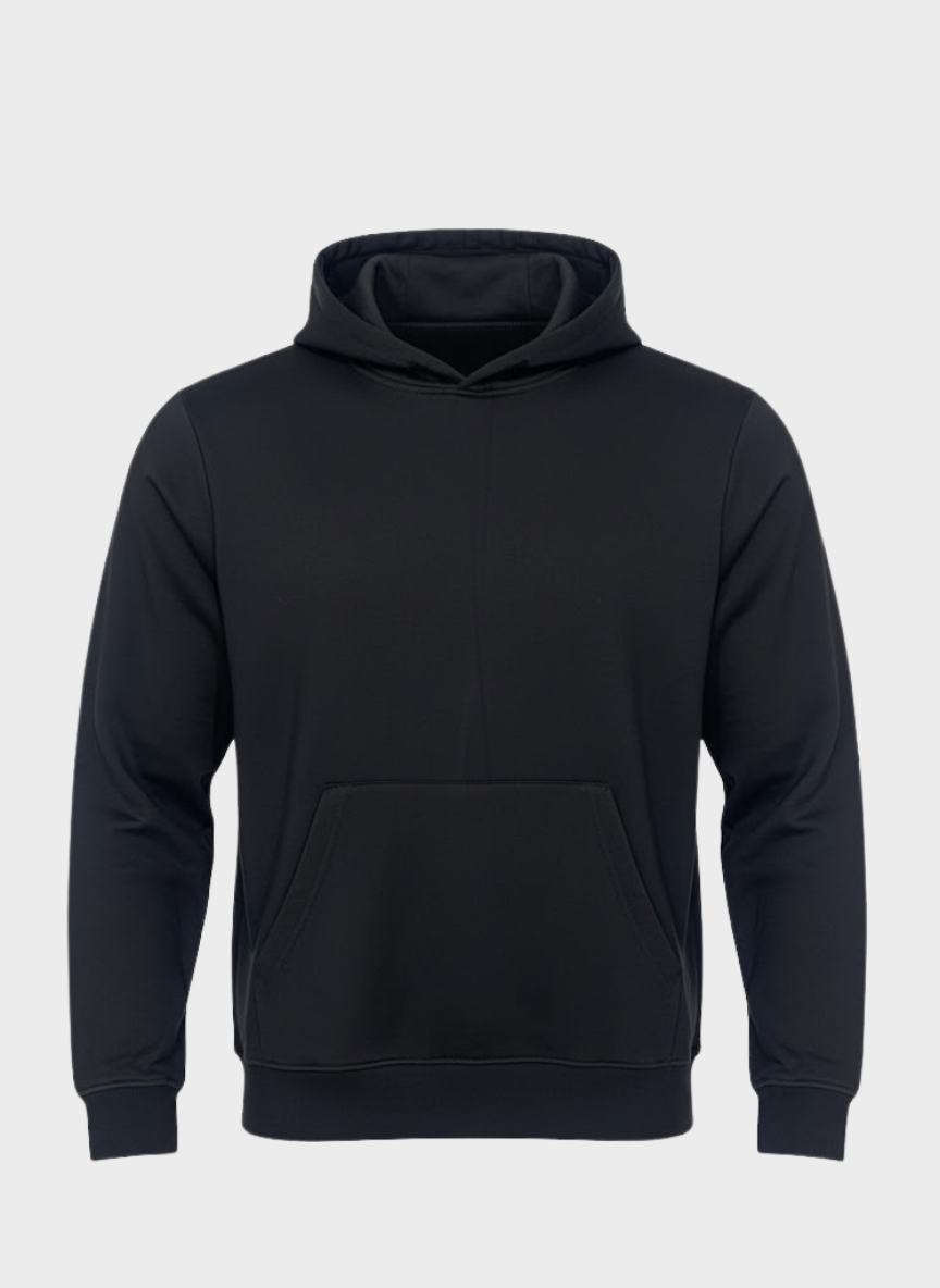 Boho Man Black Plain Hoodie