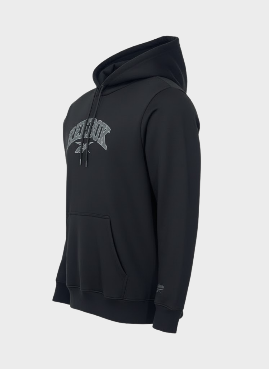 Reebok Black HD Printed hoodie