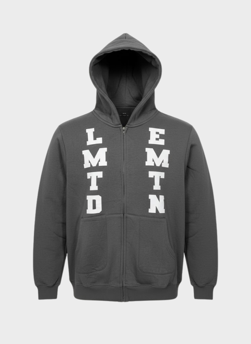 MAN Grey Printed Zipper