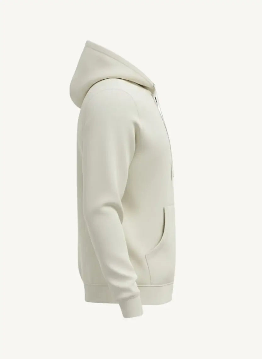Cream zipper Hoodie