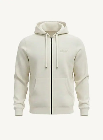 Cream zipper Hoodie