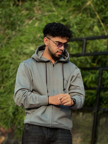 Olive zipper Hoodie