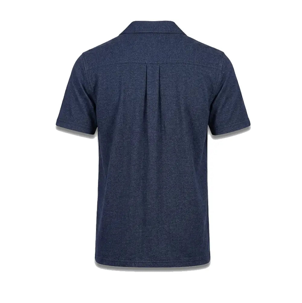 Navy Melange Cuban Collar Shirt