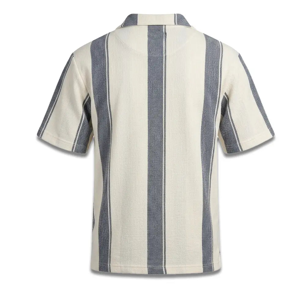 Riviera Stripe Open Collar Polo