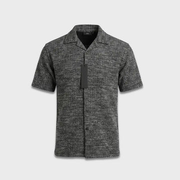 Salt & Pepper Woven Cuban Collar Shirt