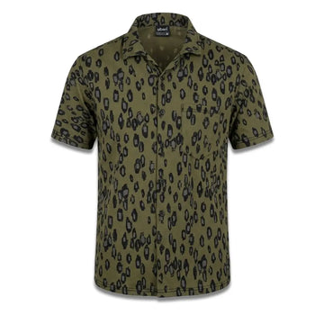 Savage Leopard Cuban Collar Shirt