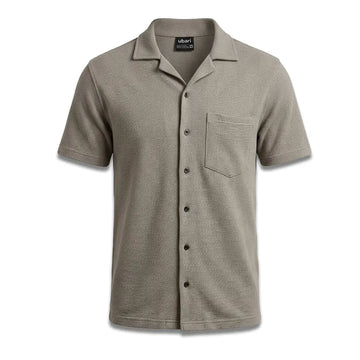 Stone Pique Cuban Collar Shirt
